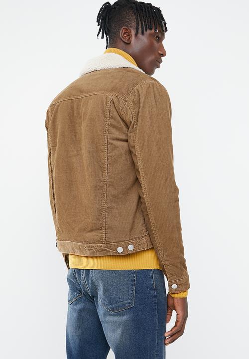 New Look - Corduroy borg jacket - tan