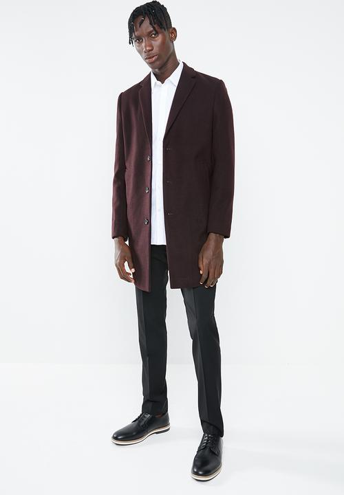 New Look - Smart overcoat - dark burgundy