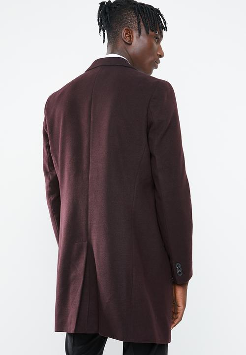 New Look - Smart overcoat - dark burgundy