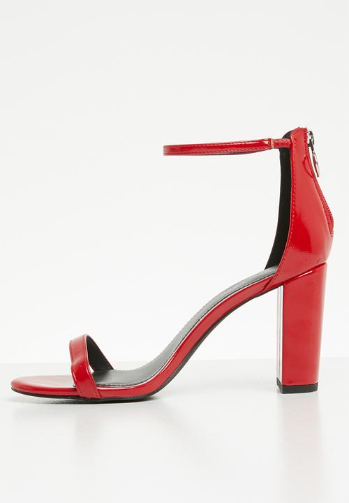 New Look - Ankle strap block heel - red 