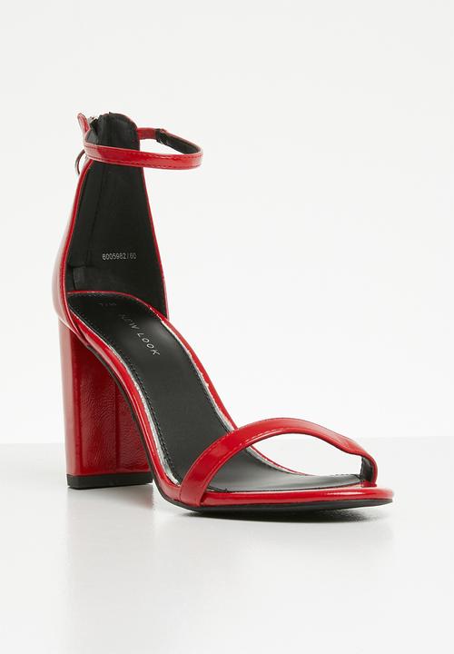 New Look - Ankle strap block heel - red 