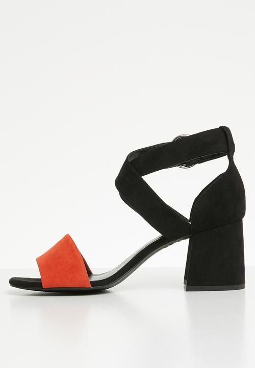 New Look - Ankle strap heel - black & orange