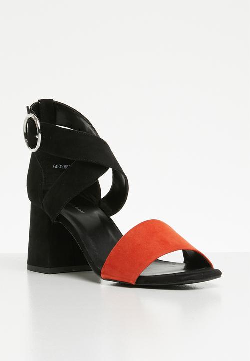 New Look - Ankle strap heel - black & orange