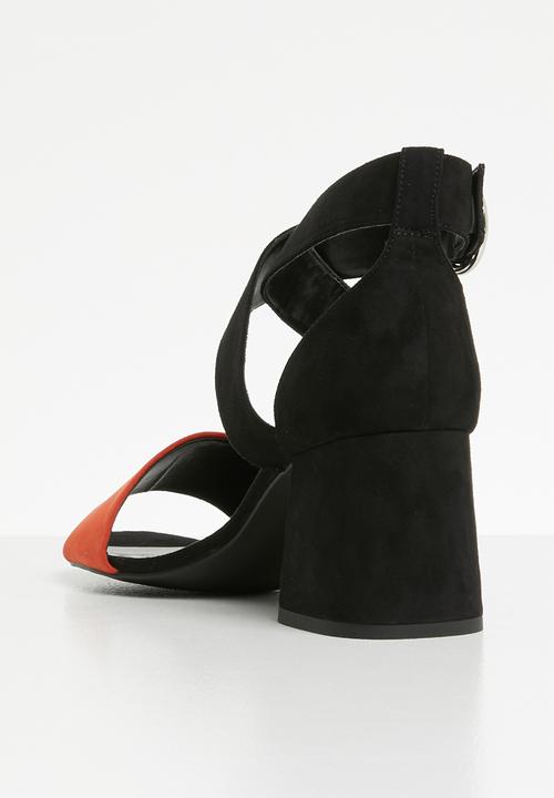 New Look - Ankle strap heel - black & orange