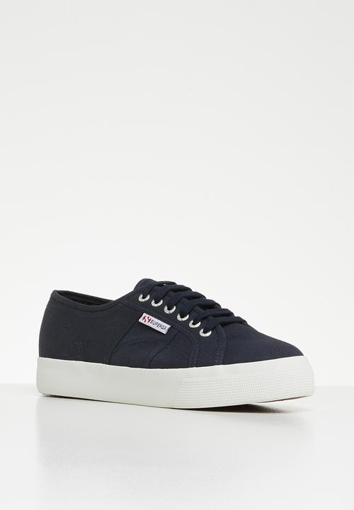SUPERGA - 2730 Cotu canvas mid-wedge - f43 navy / white