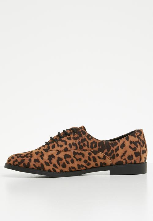 New Look - Leopard print brogue - black & brown