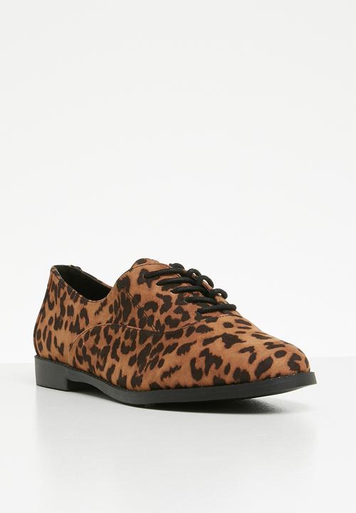 New Look - Leopard print brogue - black & brown