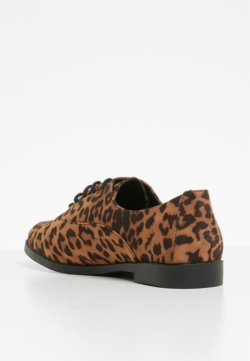 New Look - Leopard print brogue - black & brown