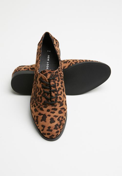New Look - Leopard print brogue - black & brown