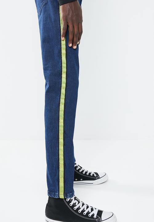 Superbalist - Slim tape detail jeans - blue