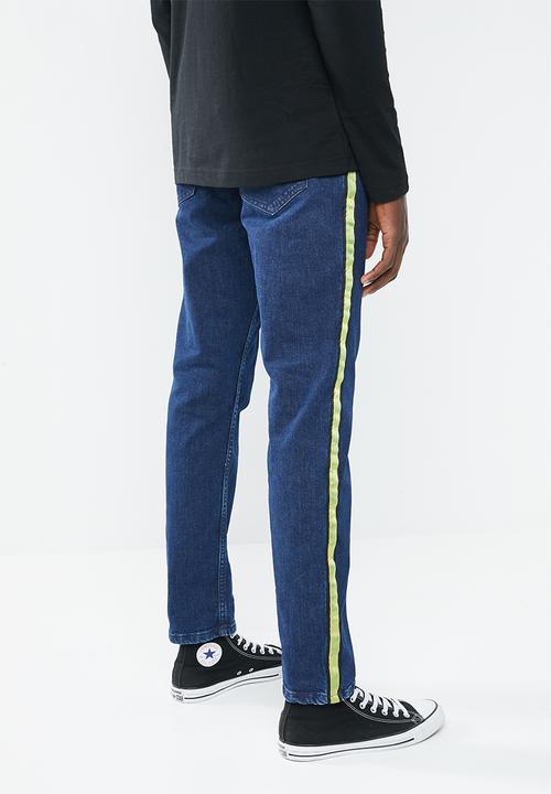 Superbalist - Slim tape detail jeans - blue