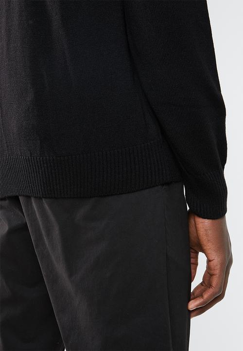 Superbalist - Basic V-neck slim fit knit - black