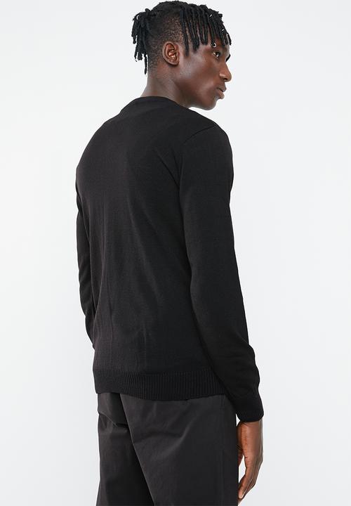 Superbalist - Basic V-neck slim fit knit - black