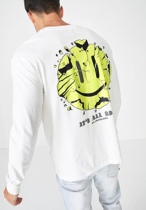 Cotton On - Its all good long sleeve tbar tee - white