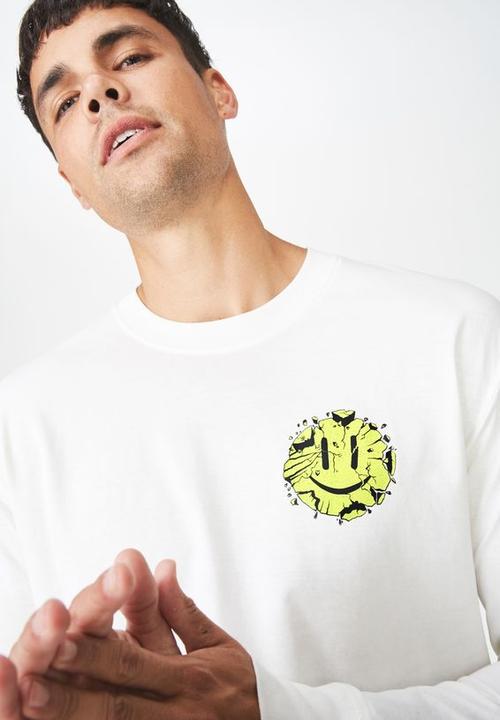 Cotton On - Its all good long sleeve tbar tee - white