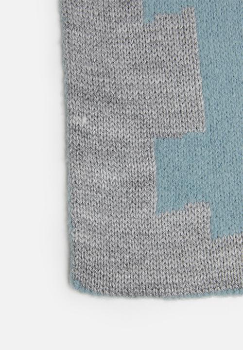 Superbalist - Slogan scarf - grey & blue 