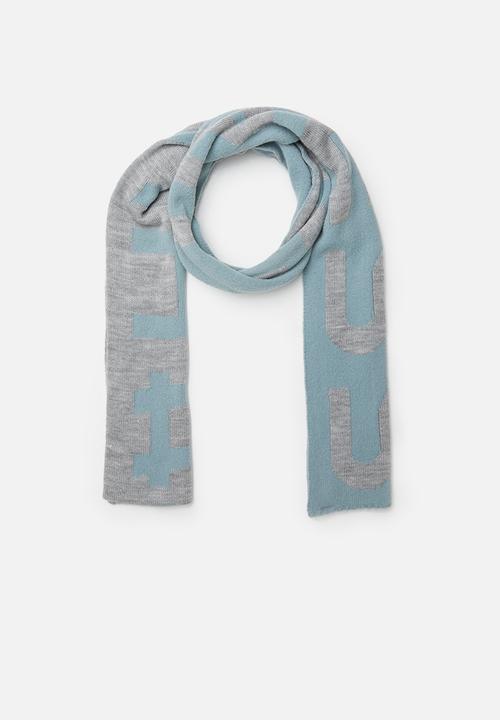 Superbalist - Slogan scarf - grey & blue 