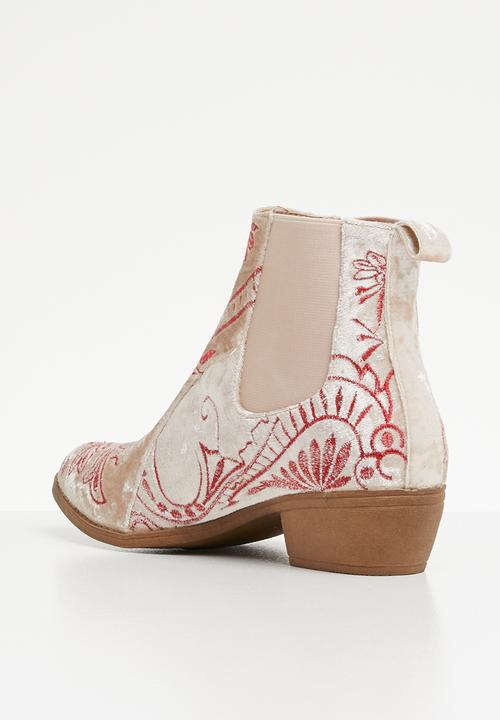 Jada - Cowboy ankle boot - neutral & red