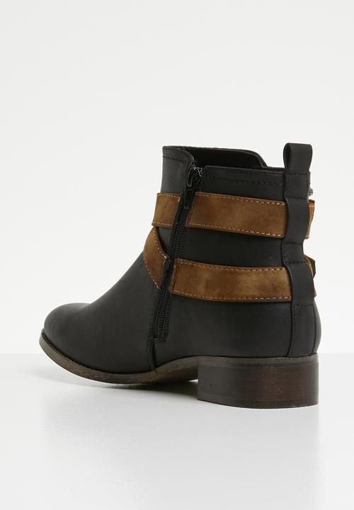 Miss Black - Buckle ankle boot - black