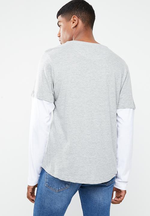 Brave Soul - Bina tee - grey & white