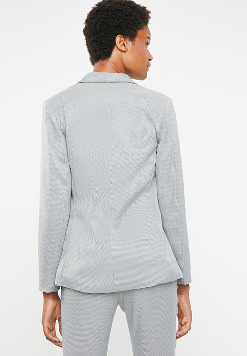 dailyfriday - Double breasted blazer with ruffle detail - black & white