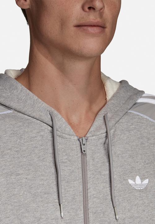 adidas Originals - Radkin full zip hoodie - grey & white