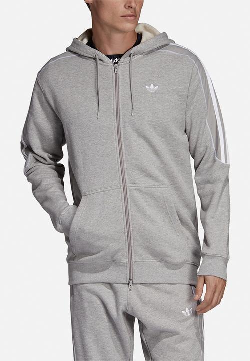 adidas Originals - Radkin full zip hoodie - grey & white