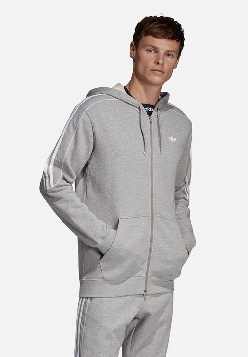 adidas Originals - Radkin full zip hoodie - grey & white