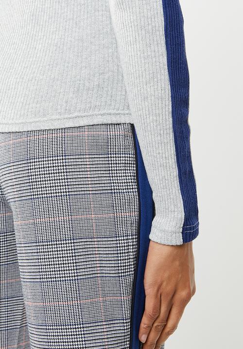 ONLY - Ida long sleeve panel pullover knit - grey 