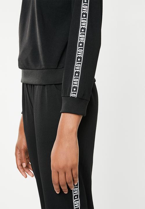 Brave Soul - Sweatshirt with side tape - black