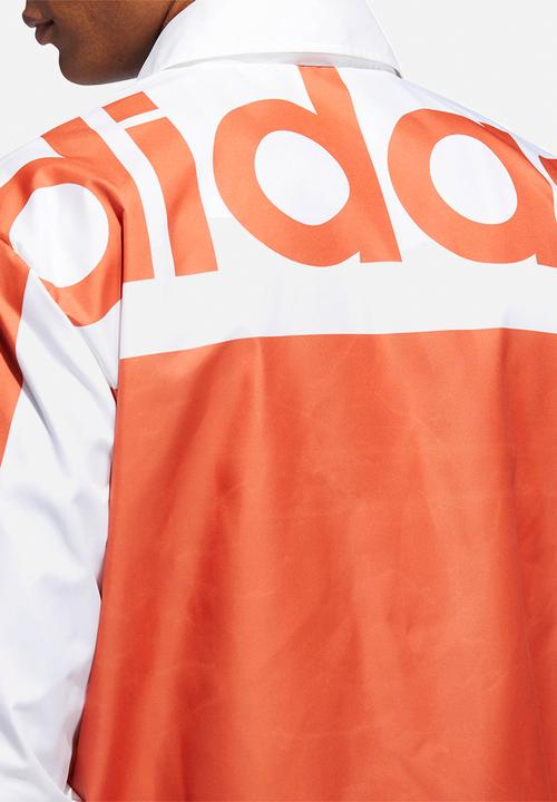adidas Originals - Big Adi windbreaker jacket - white & orange