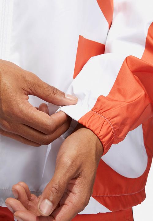 adidas Originals - Big Adi windbreaker jacket - white & orange