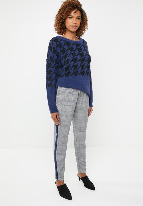 ONLY - Telma houndstooth knit - blue