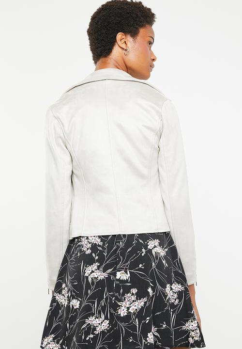 New Look - Mila suedette biker jacket - grey