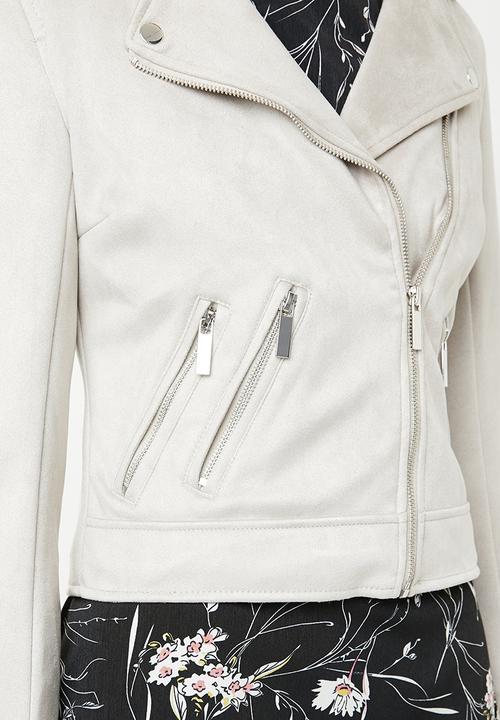 New Look - Mila suedette biker jacket - grey