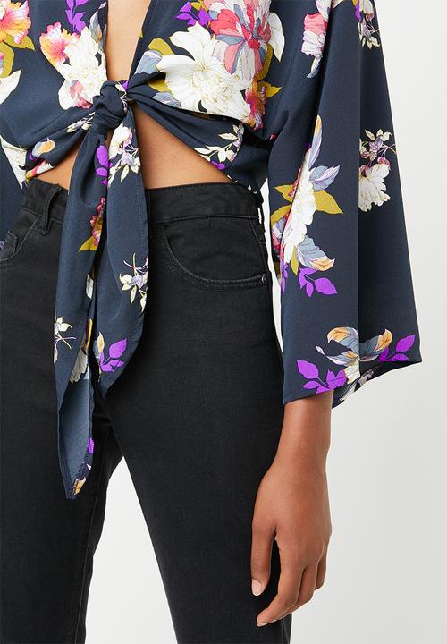 STYLE REPUBLIC - Kimono floral blouse - navy