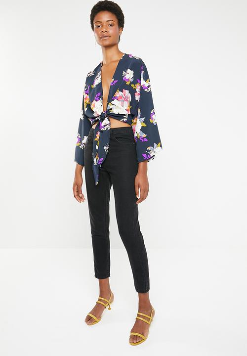 STYLE REPUBLIC - Kimono floral blouse - navy