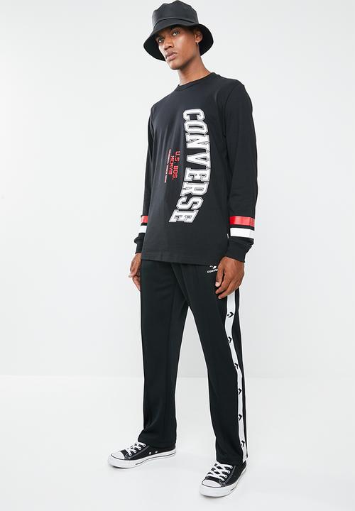 Converse - Vertical collegiate text tee - black