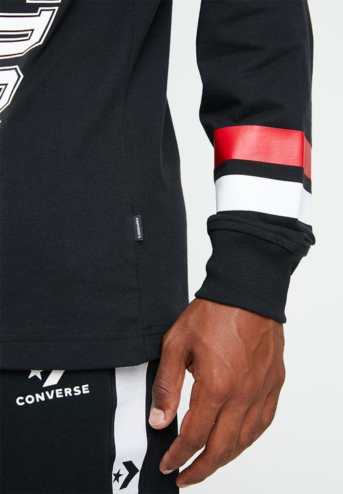 Converse - Vertical collegiate text tee - black