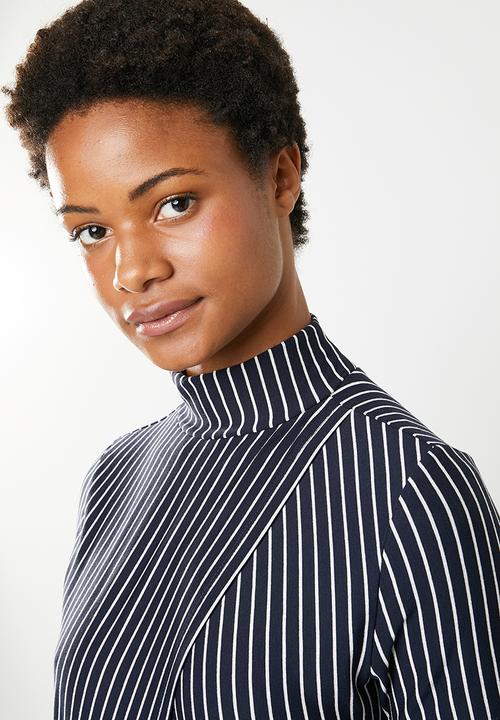 Noisy May - Alana short sleeve stripe - navy & white