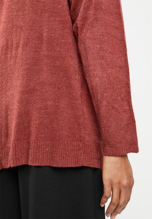 edit - Essential longer length cardigan - burgundy