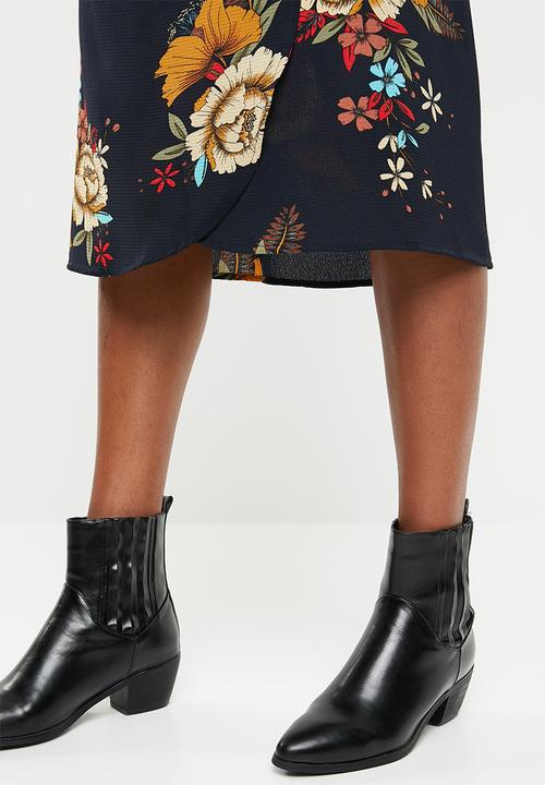 Brave Soul - 3/4 Sleeve faux wrap floral maxi - navy