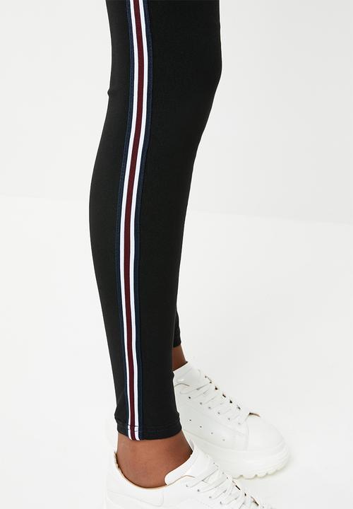 Brave Soul - Side stripe denim jeans - black