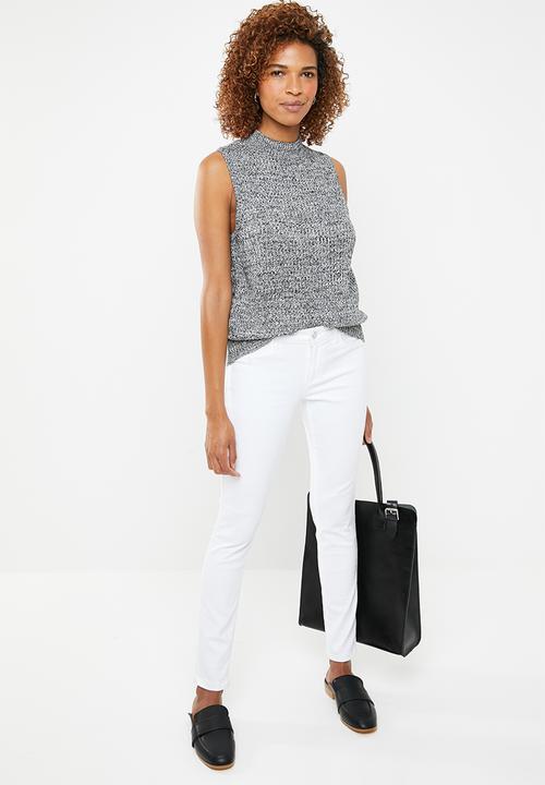 STYLE REPUBLIC - Sleeveless turtleneck crop jersey - grey