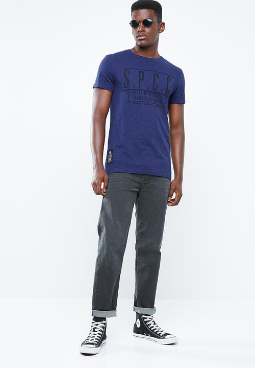 S.P.C.C - Slub logo tee - blue