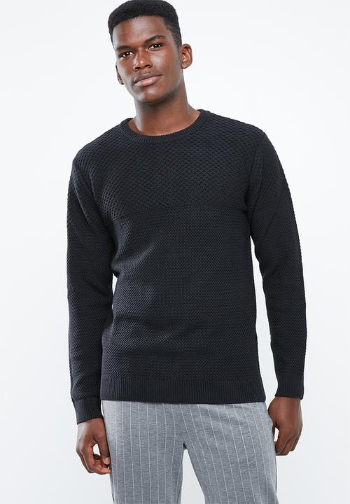 Superbalist - Relaxed fit textured knit - black