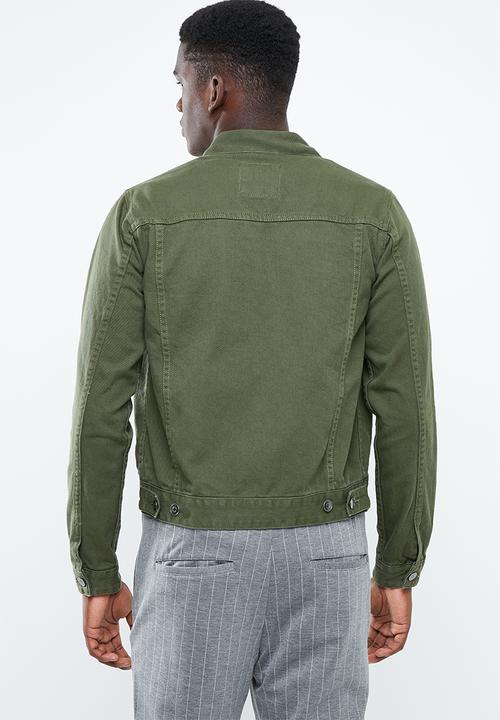 Superbalist - Colour Slim Denim Trucker Jacket - khaki