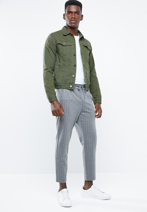 Superbalist - Colour Slim Denim Trucker Jacket - khaki