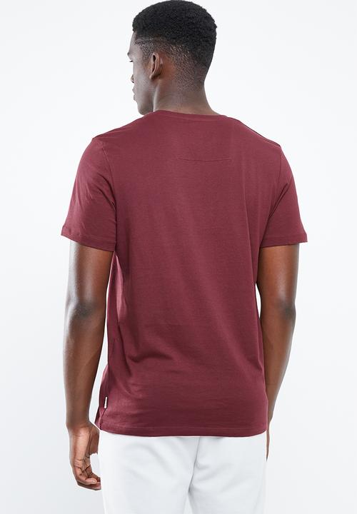 Jack & Jones - Harly short sleeve regular fit tee - burgundy