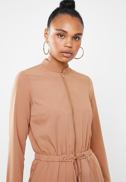 Missguided - Utility zip front jumpsuit - neutral